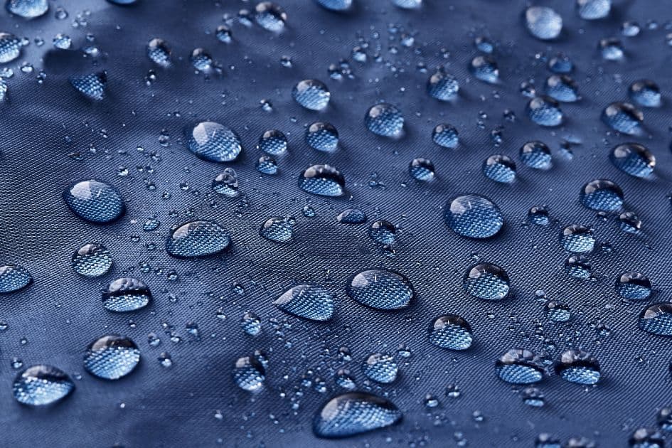 water beading on tent