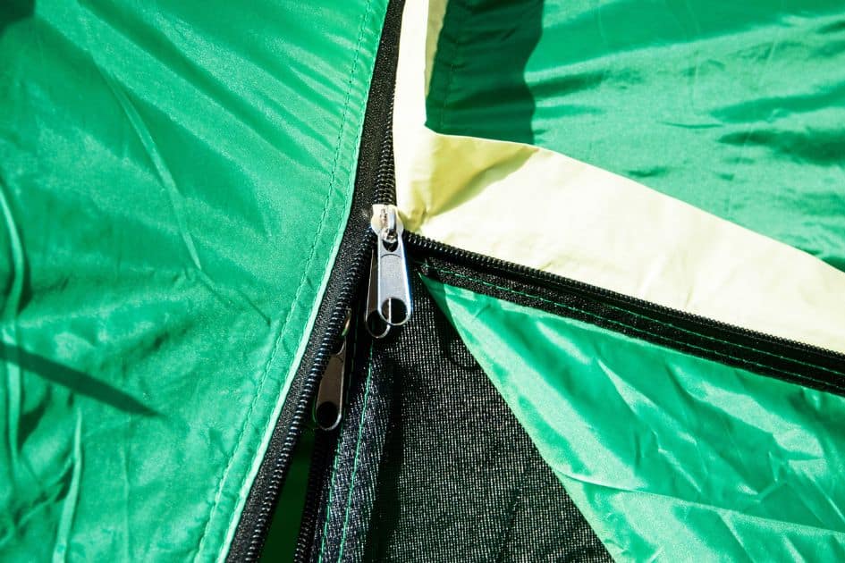 tent seams and zipper