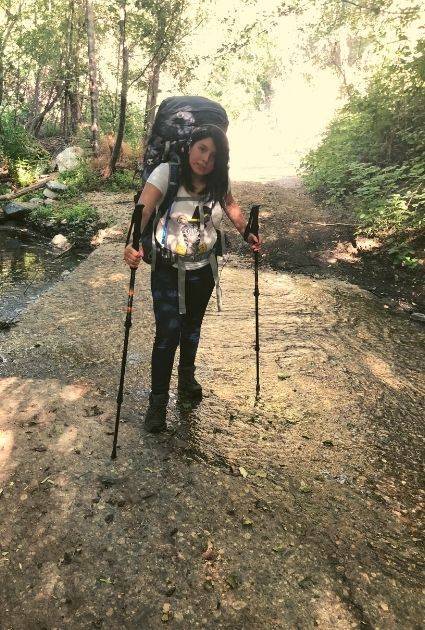 Backpacking with trekking poles