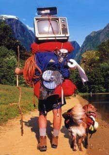 an overfull backpack