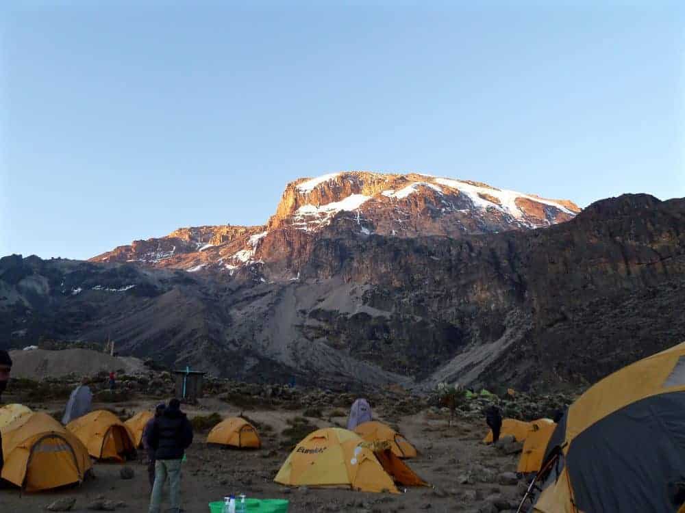 a bitterly cold night near the glaciers of Kili