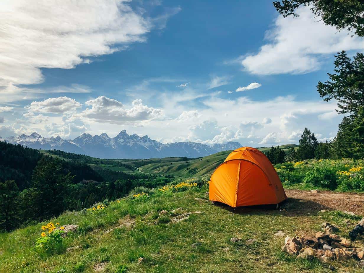 camping tent side of mountain