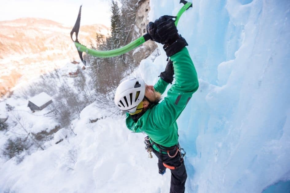 Alpine axe used for steep ice climbing
