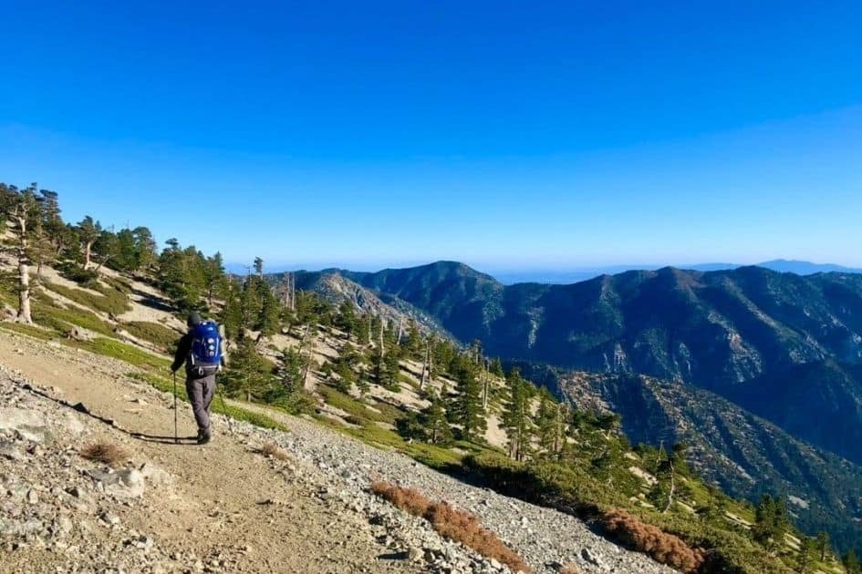 hiking backpack on hiker