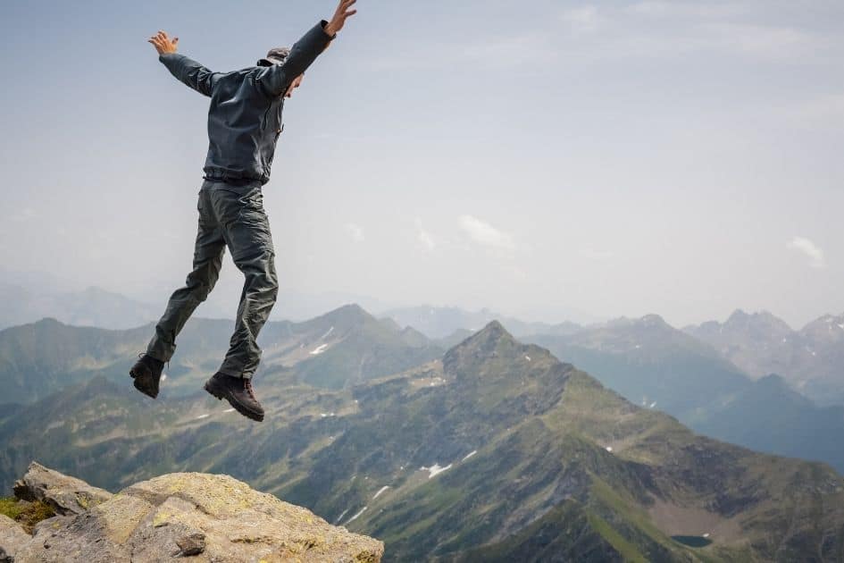 Hiking pants on tall man