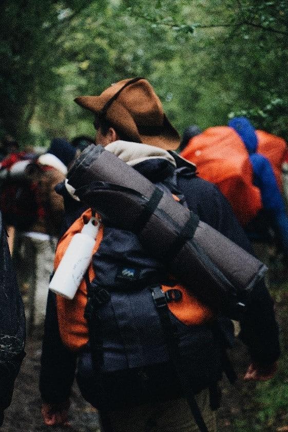prepared backpack during hiking