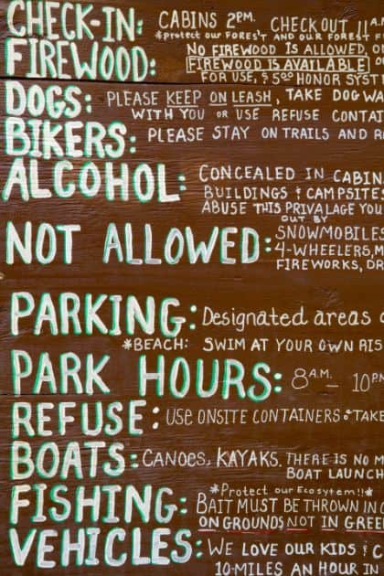 campsite rules
