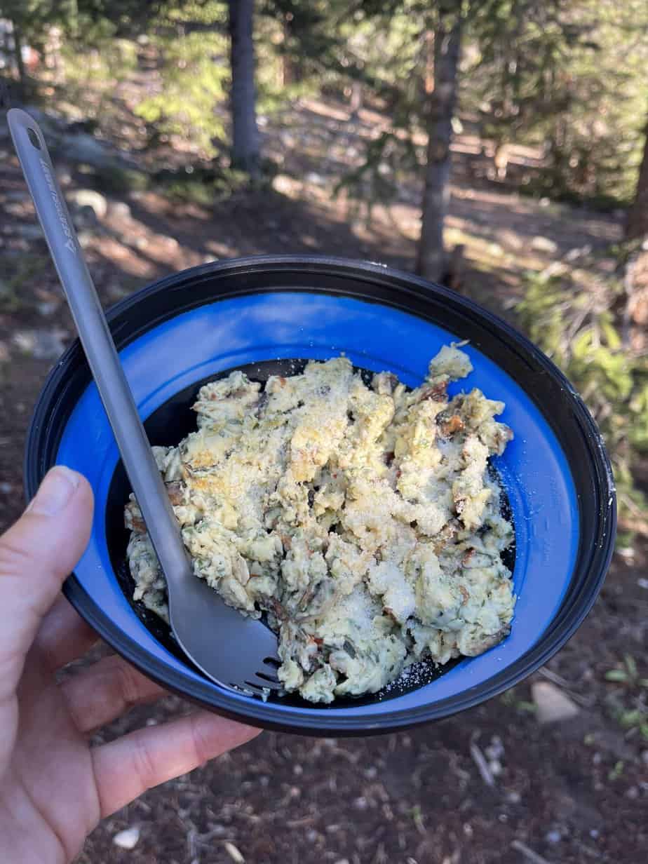RightonTrek egg and mushroom scramble